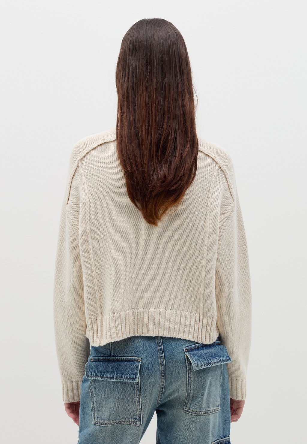 

Джемпер WITH MOCK NECK AND RAISED STITCHING B.ANGEL, бежевый