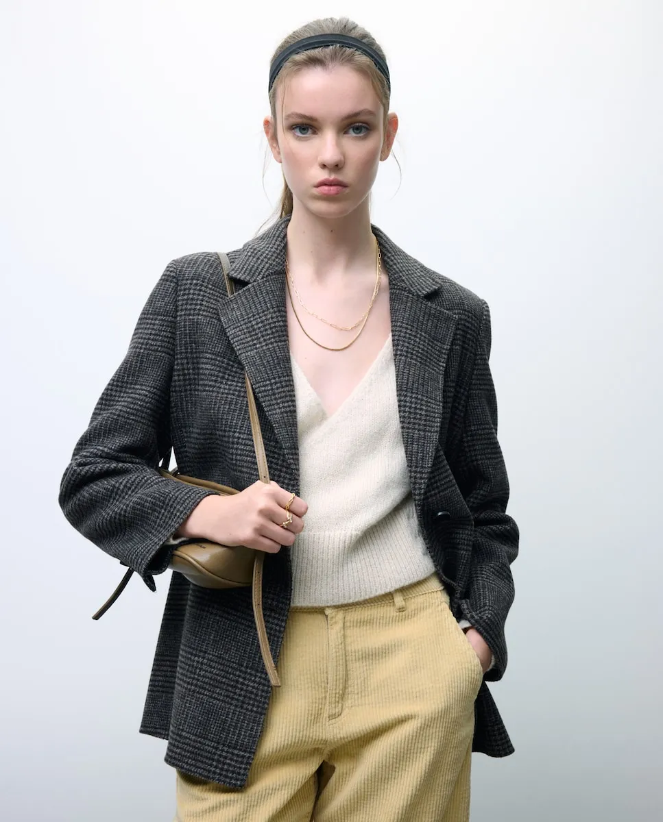 

Женский пиджак ручной работы в клетку Tintoretto, коричневый