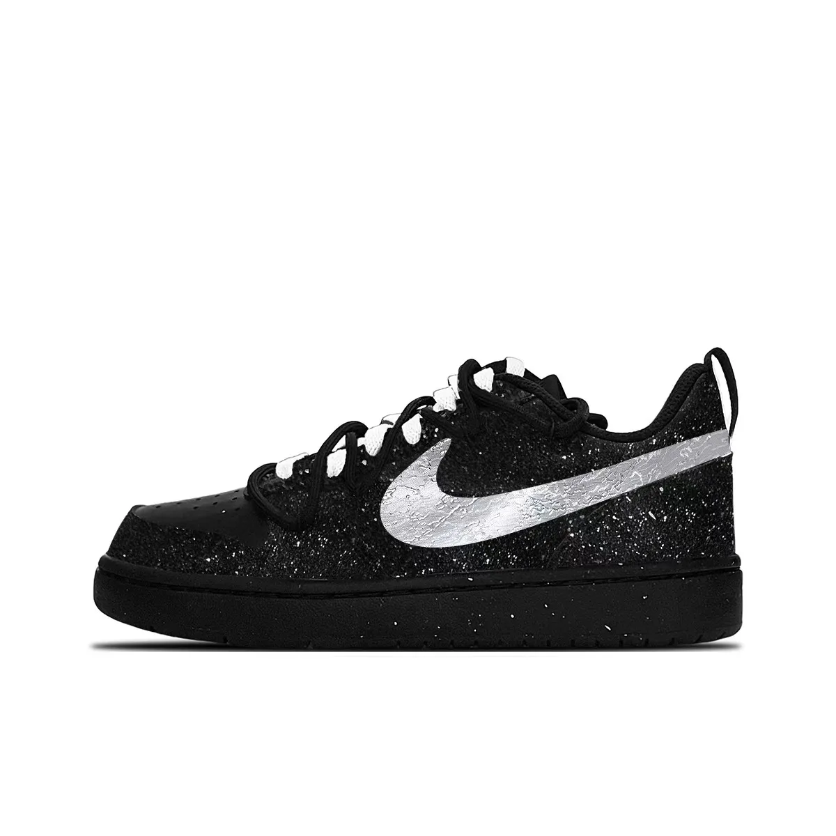 Nike Кроссовки для скейтбординга Court Borough Obsidian Silver Nugget Leather низкие черные унисекс