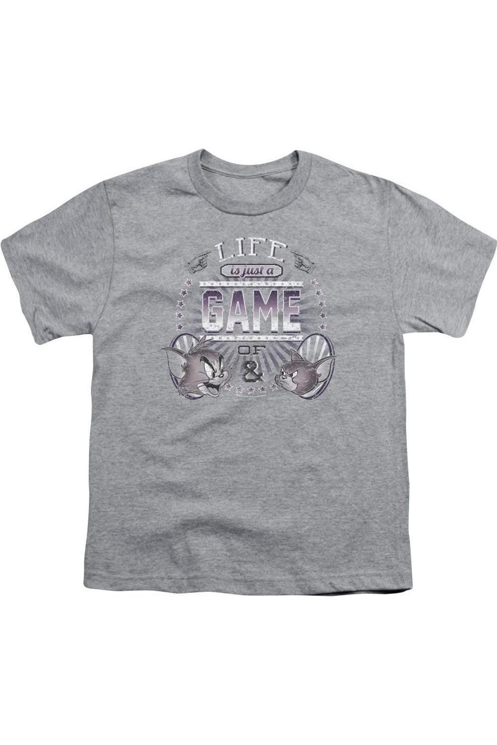 

Футболка с коротким рукавом для детей Tom And Jerry "Жизнь - игра" Gildan, Athletic Heather