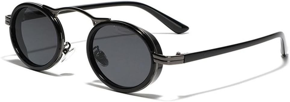 

Панк-солнцезащитные очки для женщин, модные овальные солнцезащитные очки в винтажном стиле с металлической оправой, маленькие женские очки с защитой UV400 JWMSXYQR, Gun-black Gray