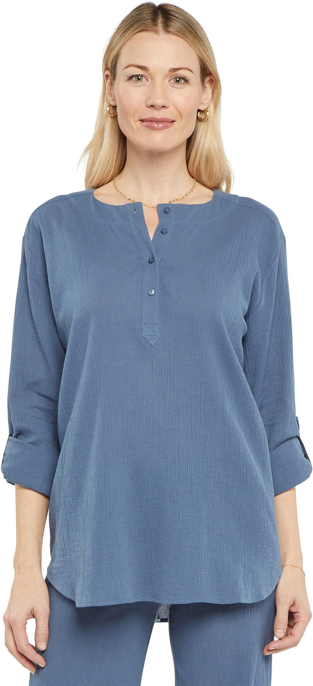 

Блуза NYDJ Tunic Blouse w/ Tab Sleeves, цвет Blue Horizon