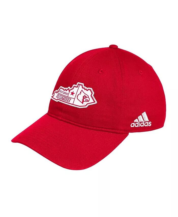 

Мужская красная регулируемая шляпа Louisville Cardinals State с напуском Adidas, красный