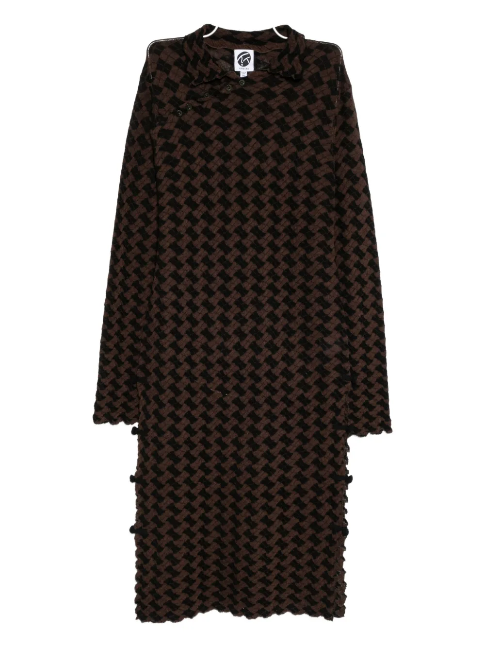 

Жаккардовое шерстяное платье YANYAN KNITS, коричневый