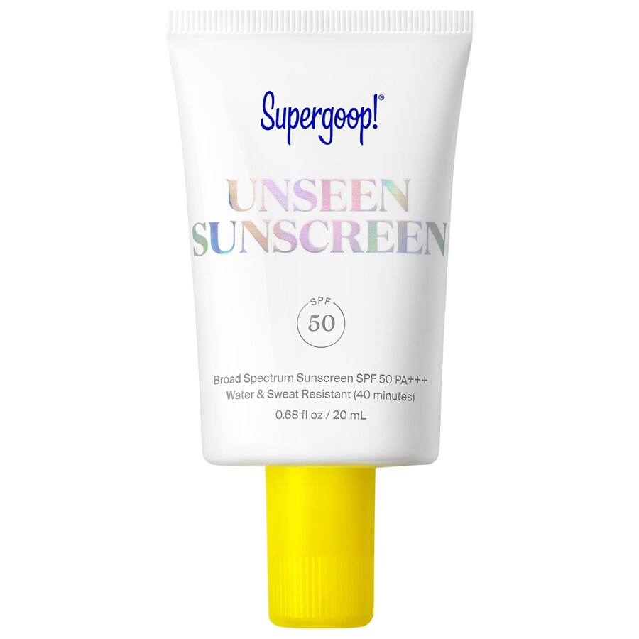 

Мини-солнцезащитный крем Mini Unseen Sunscreen SPF 50 с невидимой защитой от солнца для лица Supergoop!, 0.67 oz /20 mL