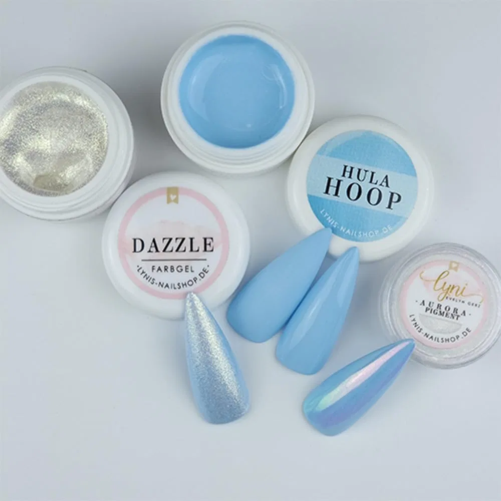Цветной гель для ногтей «Fresh Sky» пастельно-голубой от Lynis-Nailshop.de Lynis Nailshop, Pastel Blue Light — фото 3