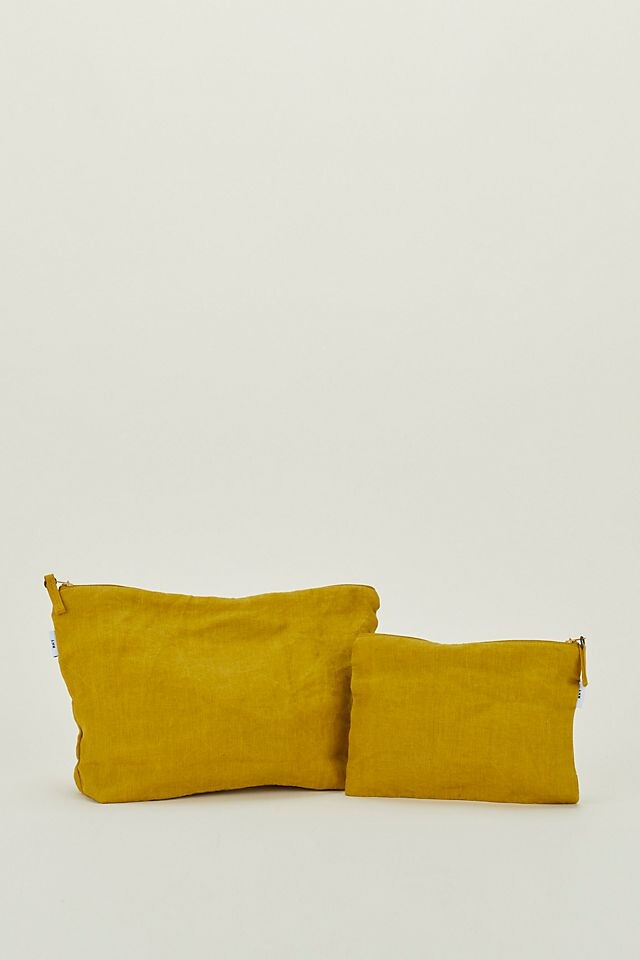 

Клатч Anthropologie Hawkins New York льняной на молнии, желтый
