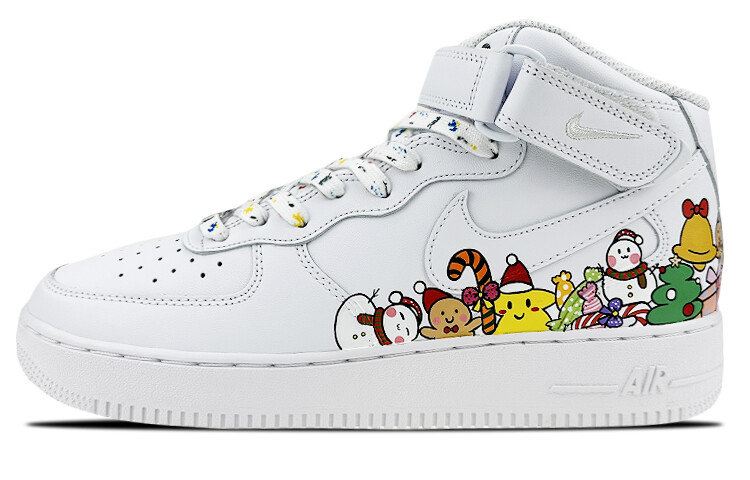 

Кроссовки Nike Air Force 1 Skateboard Shoes Women's Mid-Top White Red/Yellow