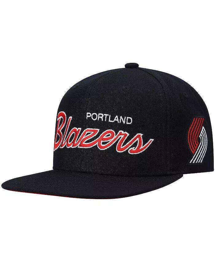 

Мужская черная кепка Portland Trail Blazers Hardwood Classics Script 2.0 Snapback Mitchell & Ness