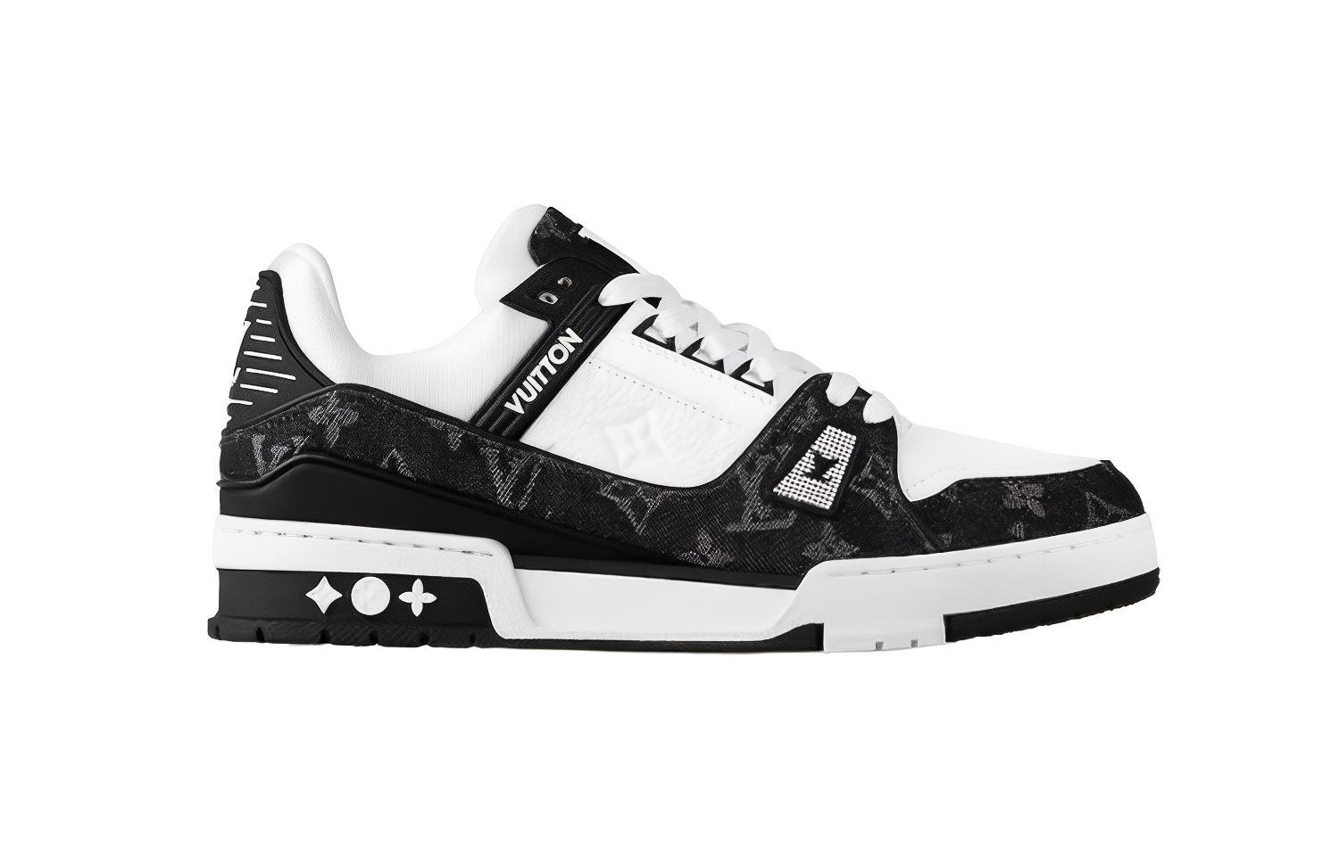 Кроссовки Lv Trainer 'Black Mesh Monogram With White' женские LOUIS VUITTON, черно-белые — фото 2