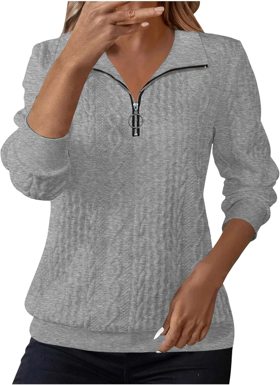 Женская толстовка Quarter Zip, Generic, цвет 1b-grey