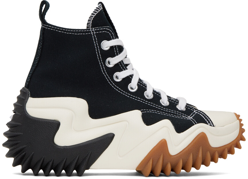 

Черные высокие кеды Run Star Motion Converse, цвет Black/White/Gum honey