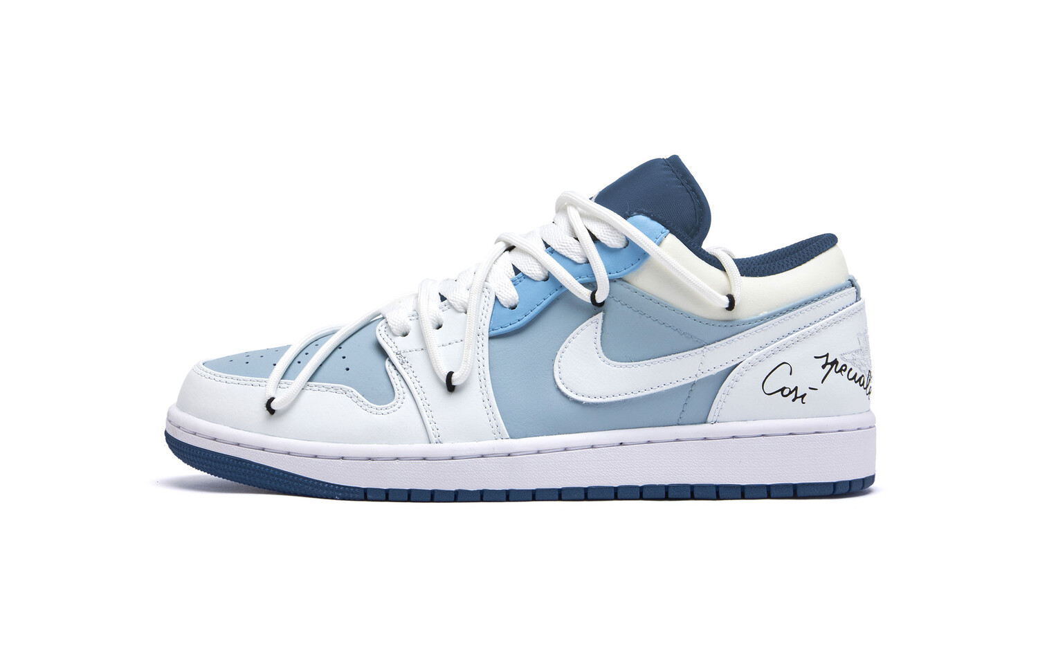 

Кроссовки Air Jordan 1 Vintage Basketball Shoes Men Low-top White, синий