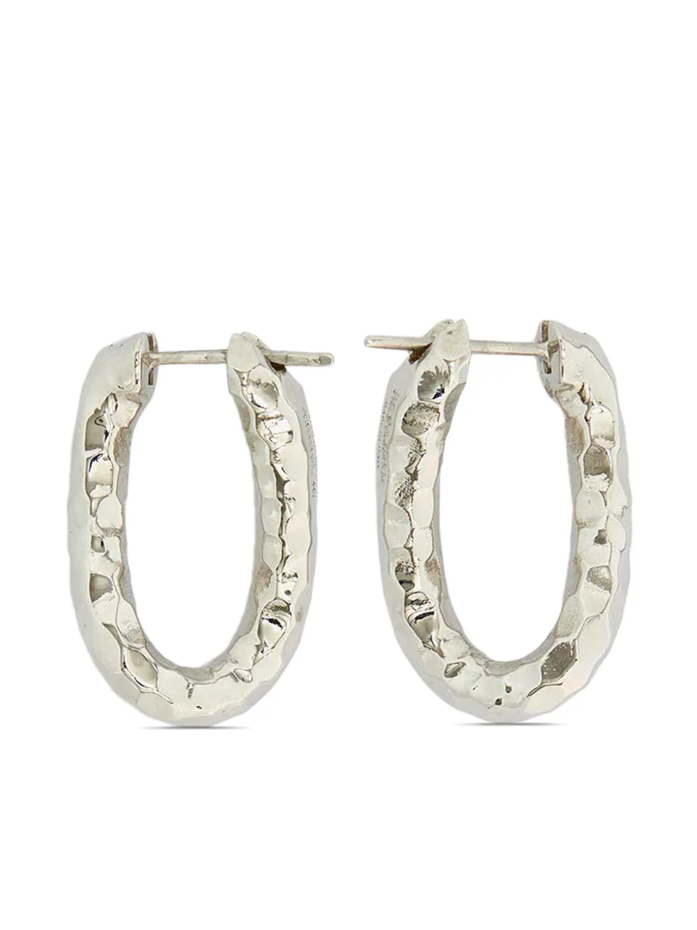 

Серьги-кольца с эффектом чеканки JIL SANDER, серебяный
