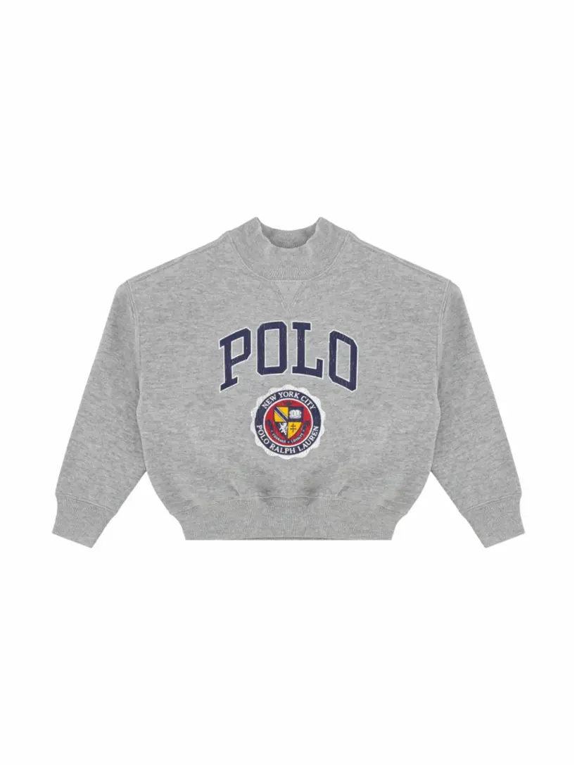 

Хлопковый свитшот с принтом Ralph Lauren, серый