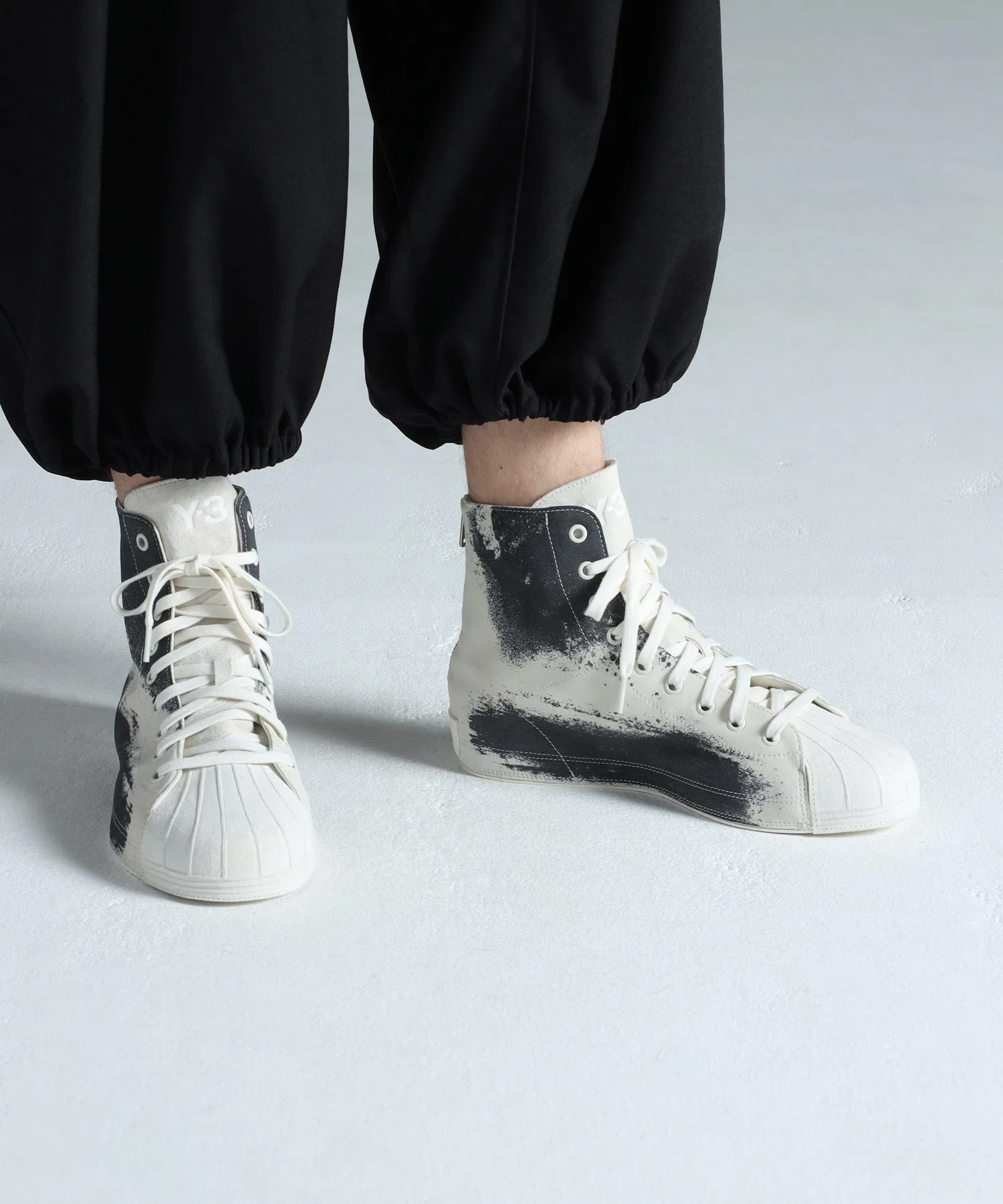 Унисекс высокие кроссовки из замши Y-3 NIZZASTAR HI белые