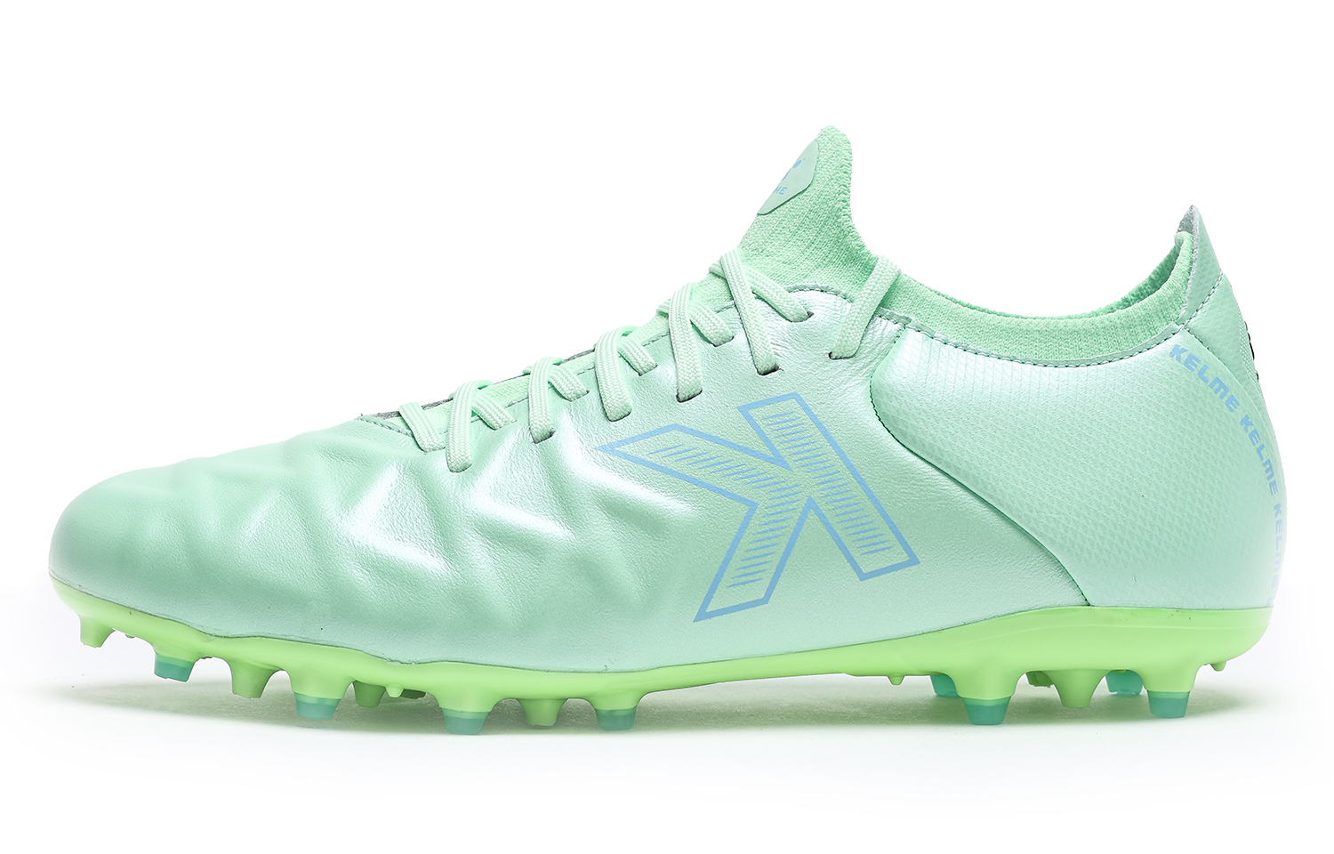 

KELME Мужские и женские футбольные бутсы MG с резиновыми короткими шипами противоскользящие износостойкие мятно-голубые, цвет Mint Green Light Blue