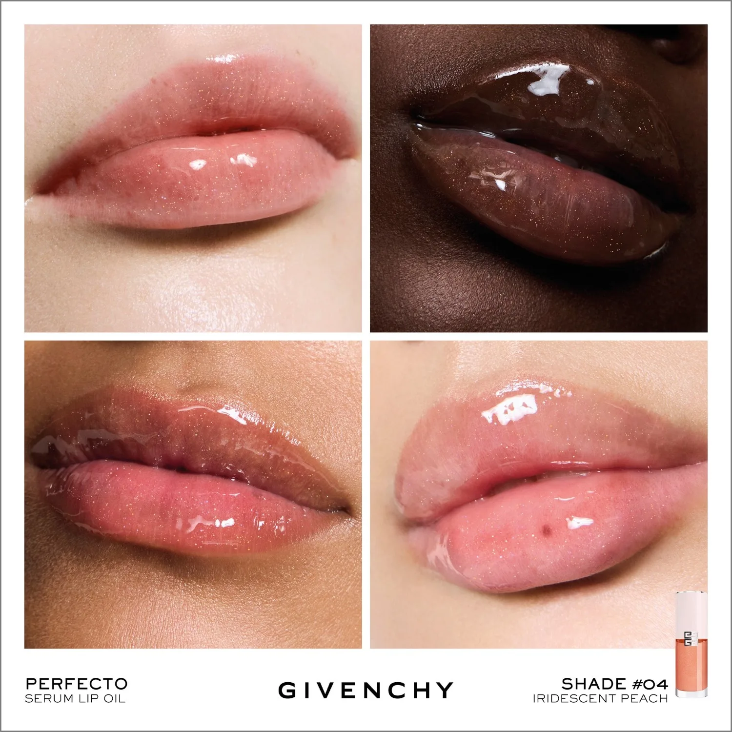 Блеск для губ Rose Perfecto сыворотка-масло для губ Givenchy, n04 iridescent peach, 7,5 мл — фото 2