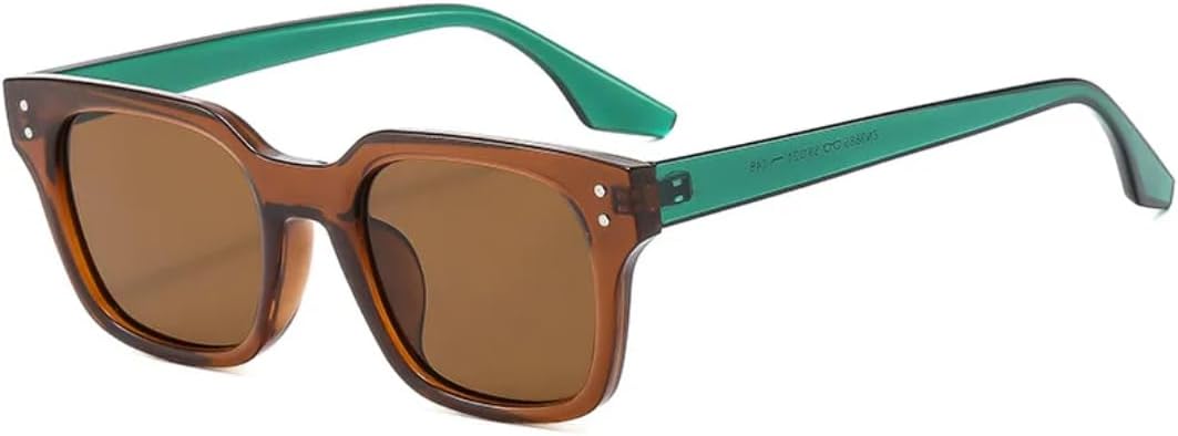 

Солнцезащитные очки для мужчин и женщин - защита UV400 - компактная легкая оправа, цветные линзы, подходят для занятий спортом на открытом воздухе и вождения DSVIGF, Tea Green