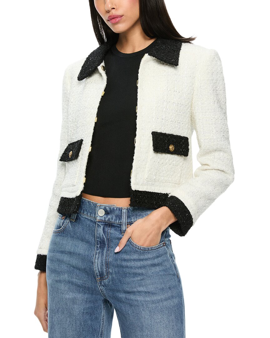 

Куртка из смеси шерсти Alice + Olivia Topher, белый