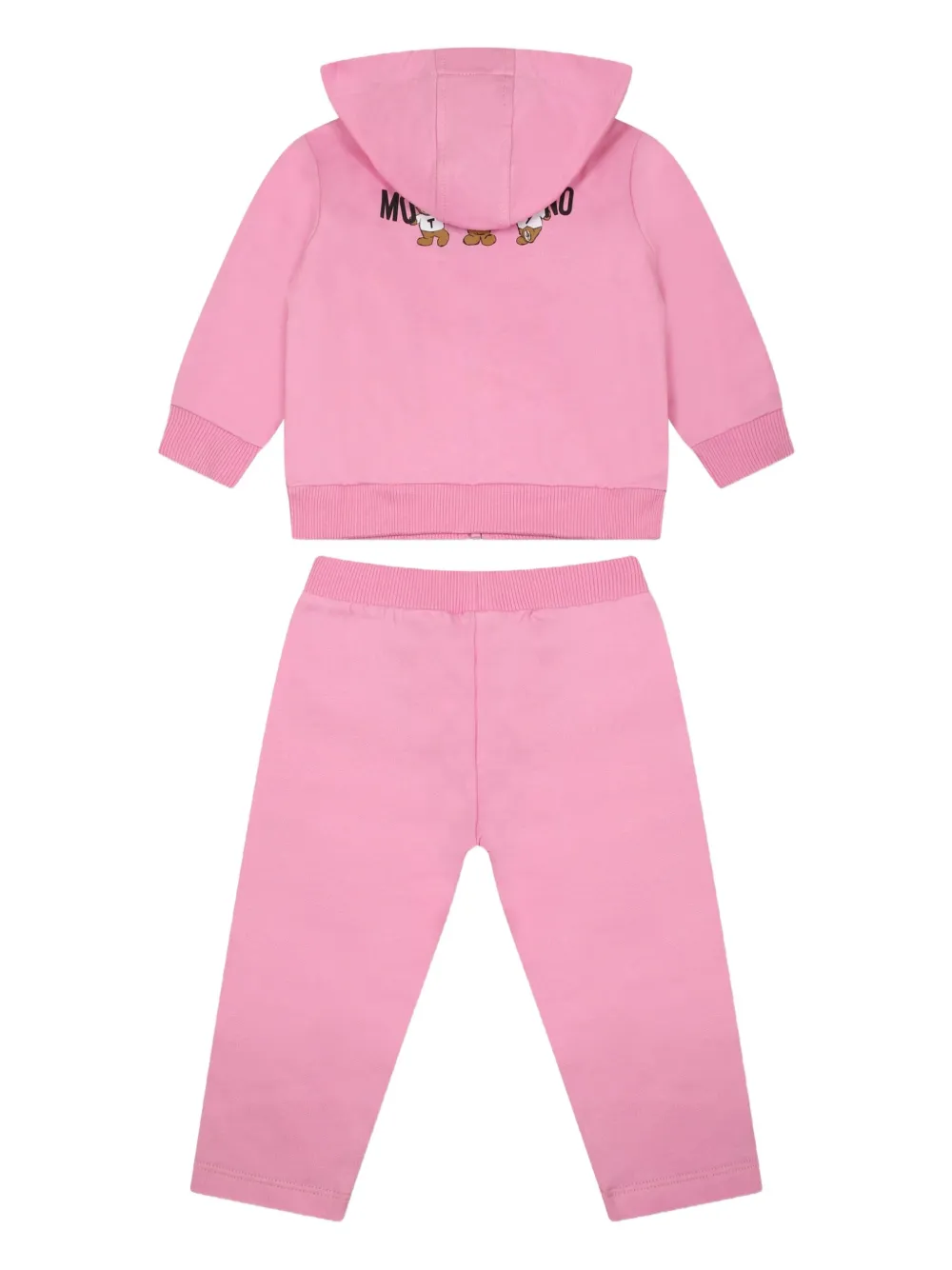 Спортивный костюм с плюшевым мишкой Moschino Kids, розовый — фото 2