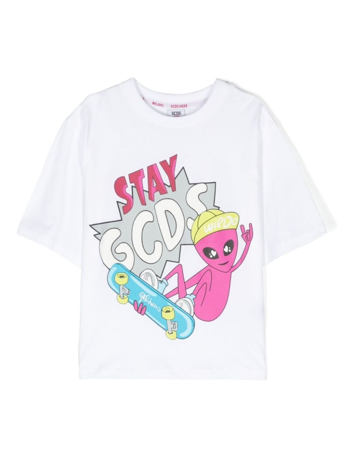 

Gcds Kids футболка с графичным принтом, белый