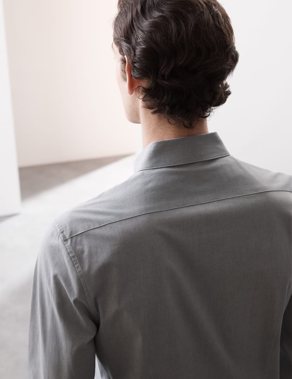 

Рубашка Slim Fit из хлопка стрейч 360 Flex Autograph, светло-серый