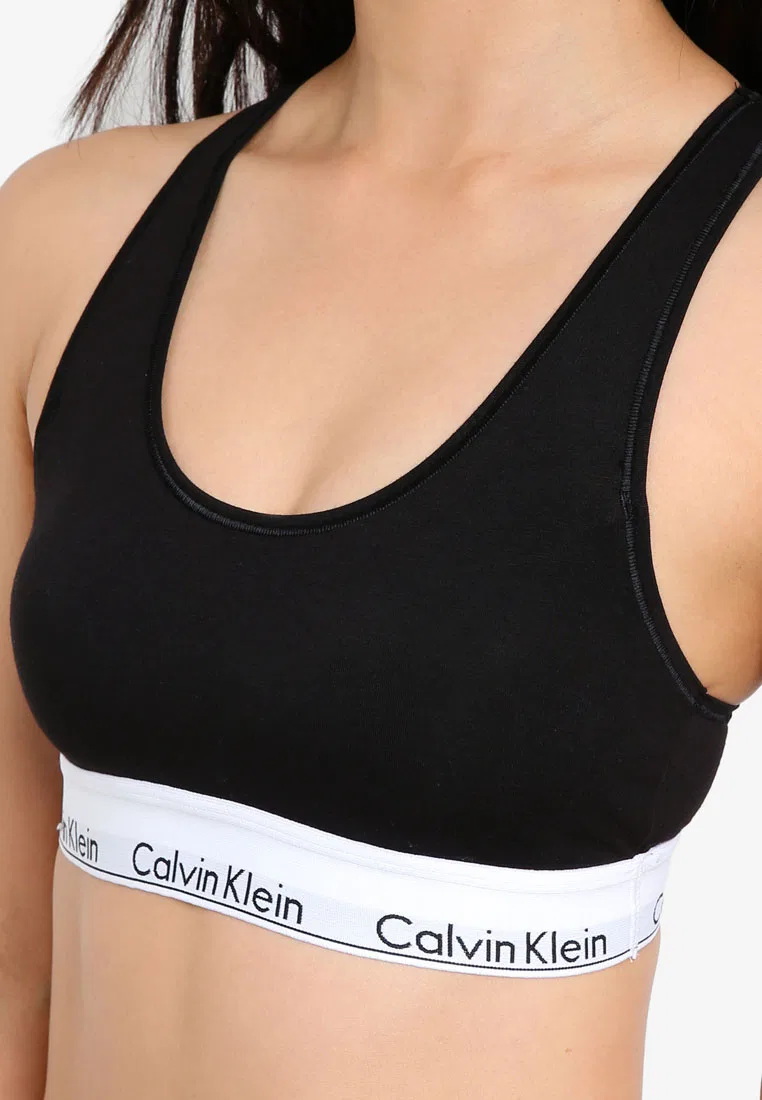 Бюстгальтер-бралетт, хлопок, Calvin Klein, черный — фото 3