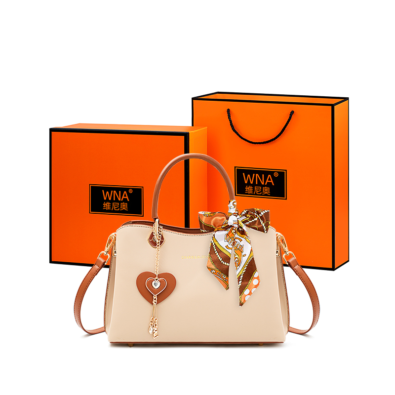 

Vigno Синтетическая кожаная женская сумка через плечо абрикос, Apricot & Brown & Clear & Elegant Collection