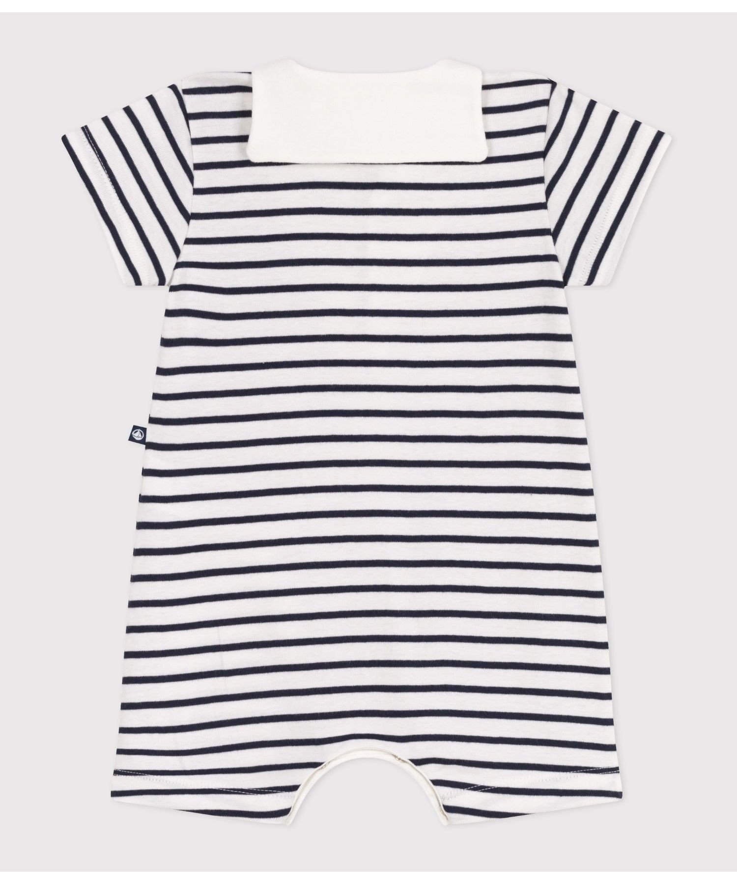 Короткий комбинезон Petit Bateau, Off-white/Navy — фото 3