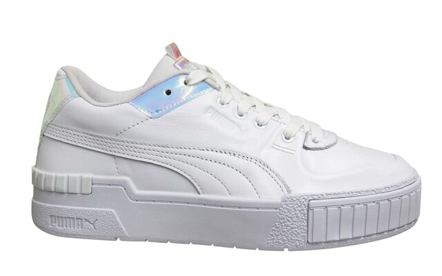Кожаные женские кроссовки Cali Sport Glow E на низкой шнуровке 373083 01 Puma, белый