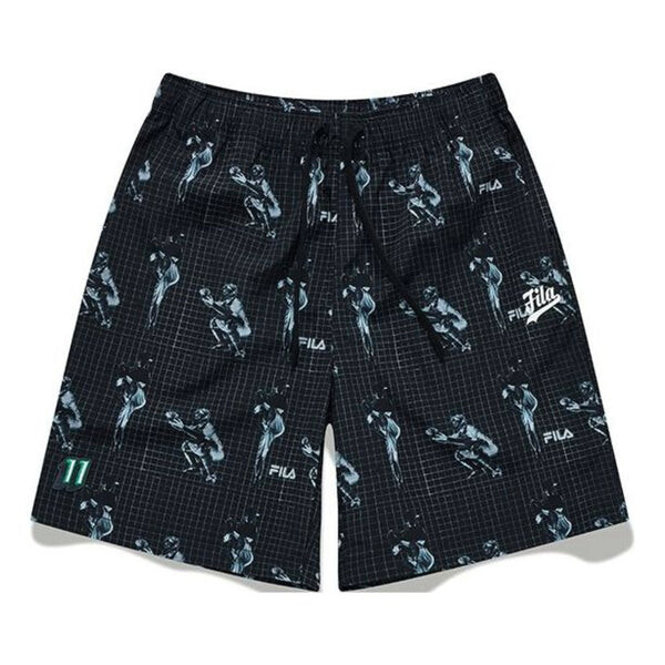 

Шорты full print baseball woven sports 5-inch shorts 'black teal' Fila Fusion, черный