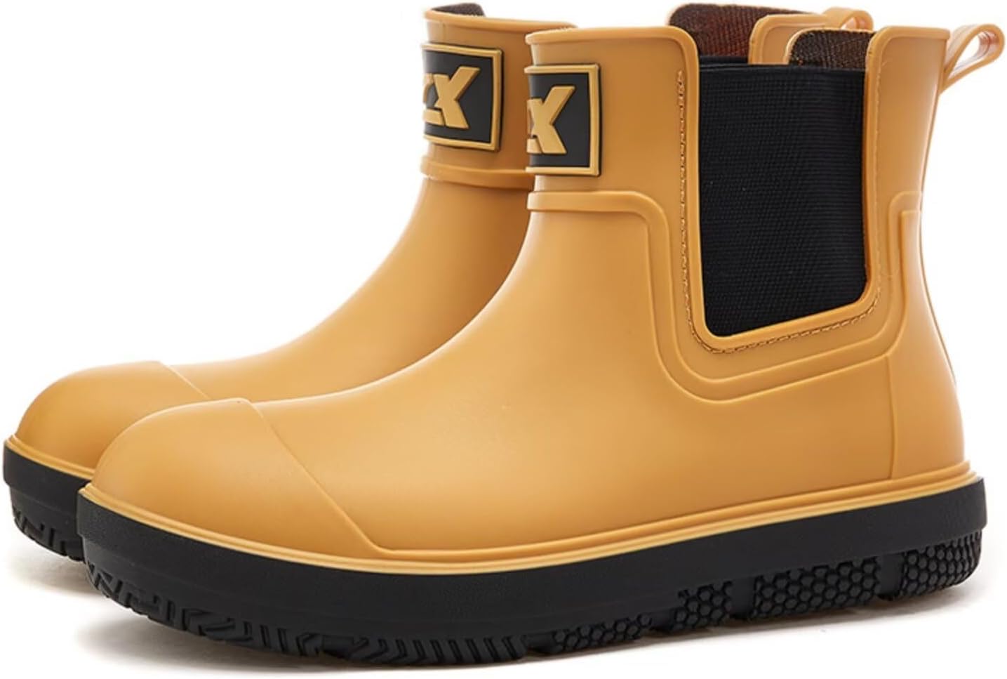 

Ботинки-дождевики до щиколотки для мужчин и женщин, водонепроницаемые, на застежке, противоскользящие, резиновые, Челси, для сада, работы, короткие грязевые ботинки, для рыбалки, фермерства и кемпинга Lioerdiwe, коричневый