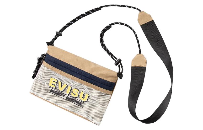 

EVISU Хлопковый полиэстеровый эластановый плечевой рюкзак мужской кроссбоди белый синий желтый разноцветный
