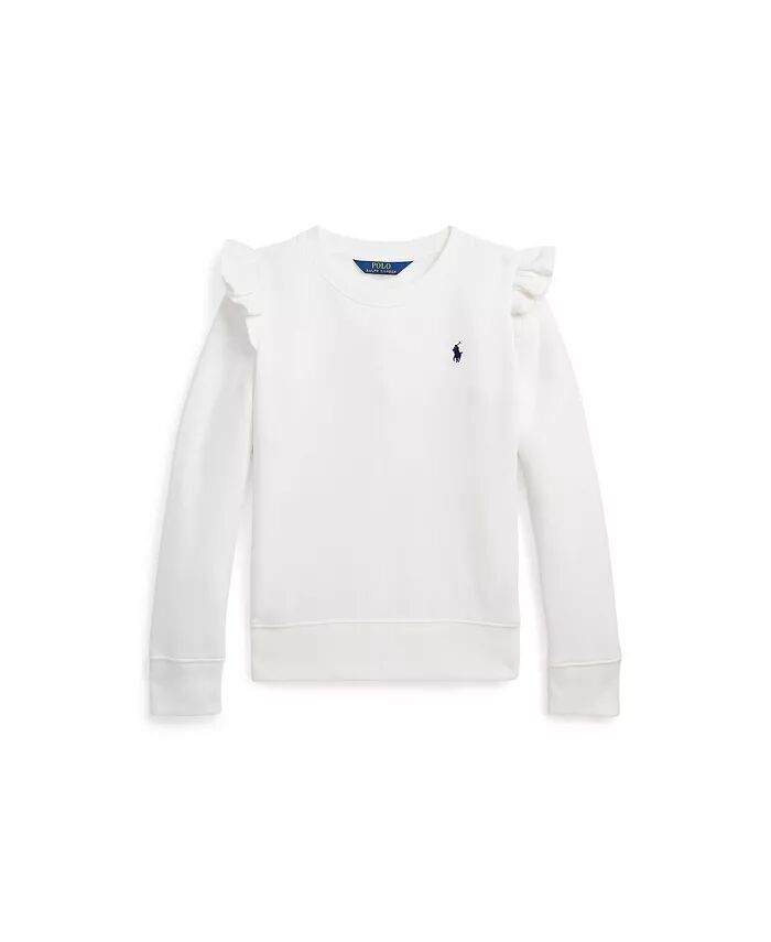 

Флисовый свитшот с рюшами для больших девочек Polo Ralph Lauren Big Girls, белый