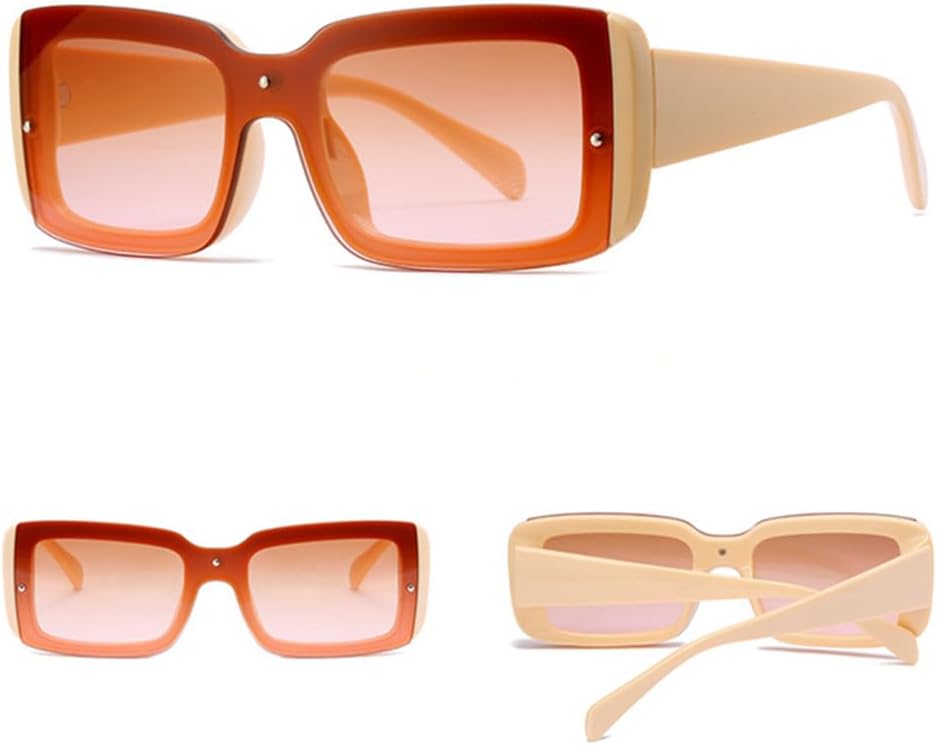 

Винтажные солнцезащитные очки для женщин, маленькая прямоугольная оправа, мужские солнцезащитные очки с 1 линзой, защита от ультрафиолета UV400 LANGSER, Beige Tea Pink