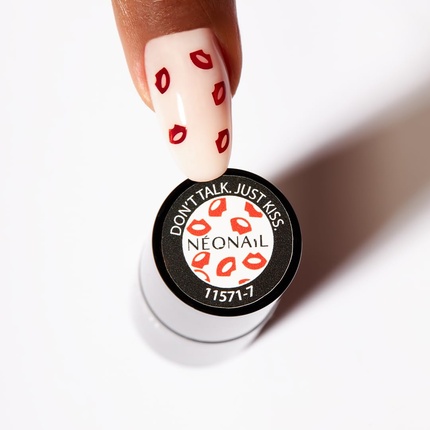 Лак для ногтей Neonail UV 7.2ml - Don't Talk, Just Kiss - Clear with Red Kiss Mouths — фото 2