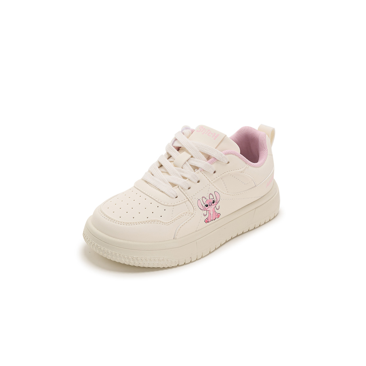 

Stitch Series нескользящая, устойчивая к истиранию, легкая с амортизацией низкая детская обувь для скейтбординга Kids' Disney, бежевый/розовый