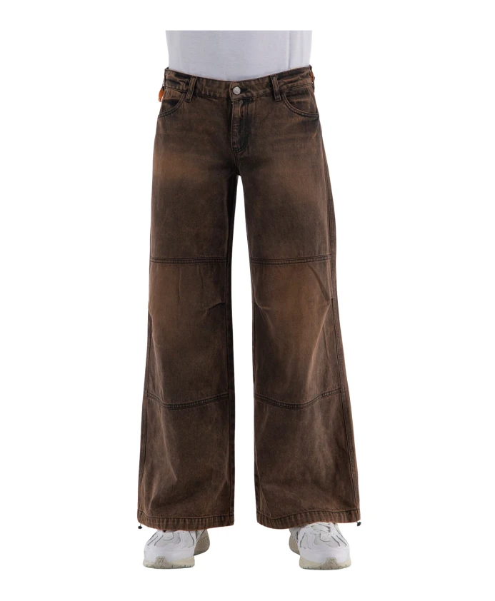 

Джинсы с низкой посадкой и расклешенными штанинами в кислотном стиле Aries, коричневый