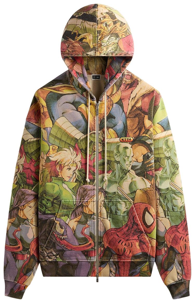 

Толстовка Kith x Marvel vs. Capcom New Age Of Heroes Nelson Full Zip Hoodie, мультиколор
