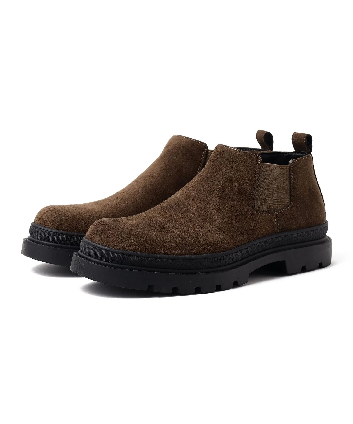 Ботинки с низкой подошвой и боковыми вставками BEAMS HEART MEN, BROWN