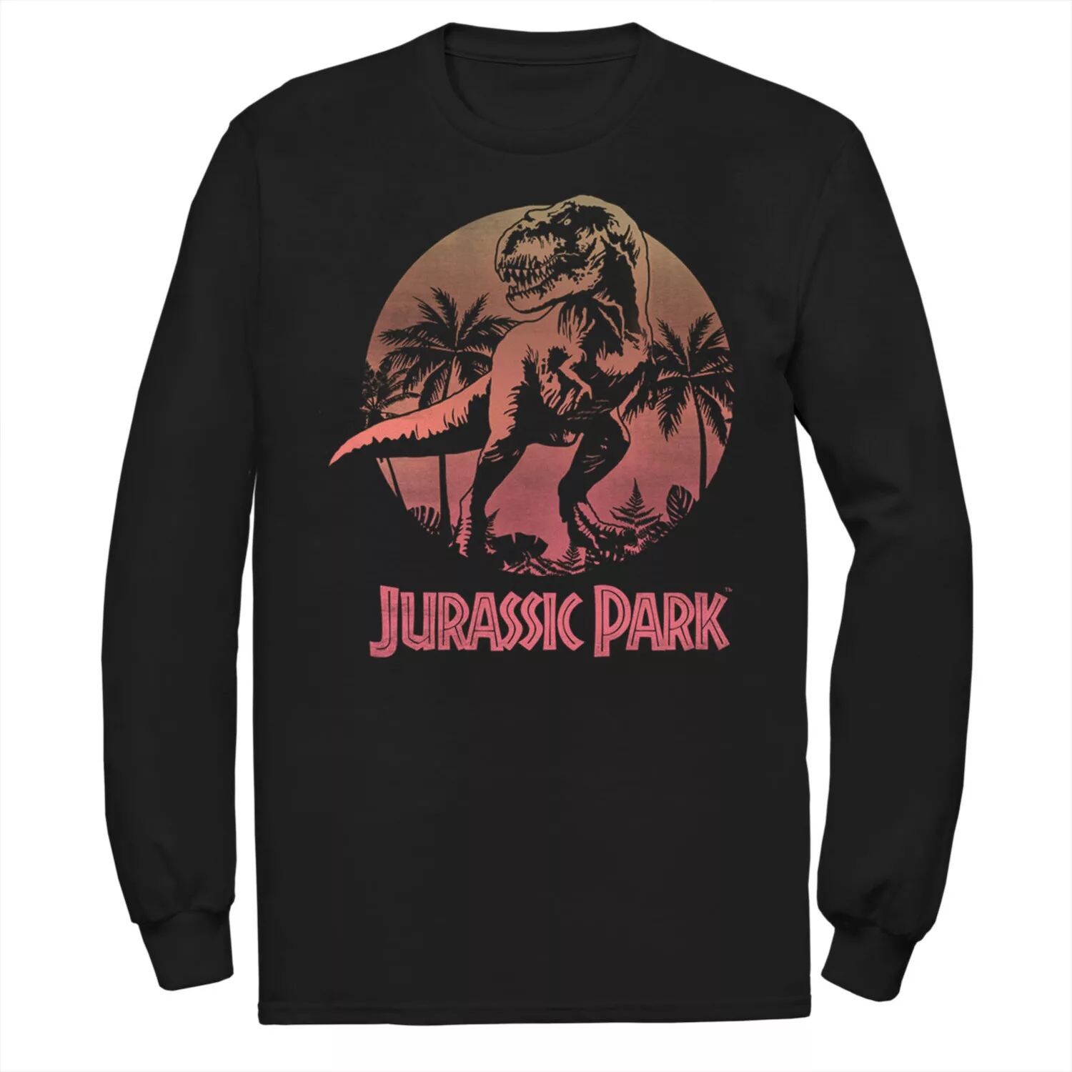 

Мужская футболка T-Rex Gradient Sunset Jurassic Park, черный