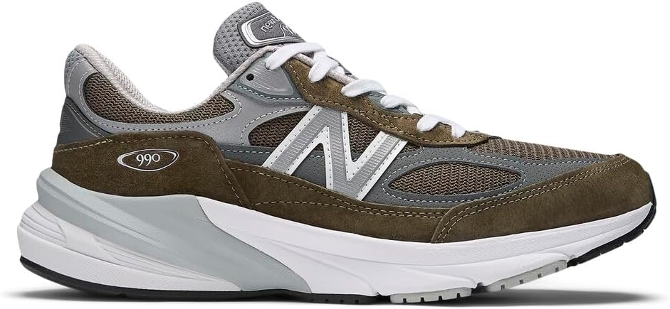 Кроссовки New Balance Unisex Adult 990 V6, сделано в США, серый/оливковый — фото 2