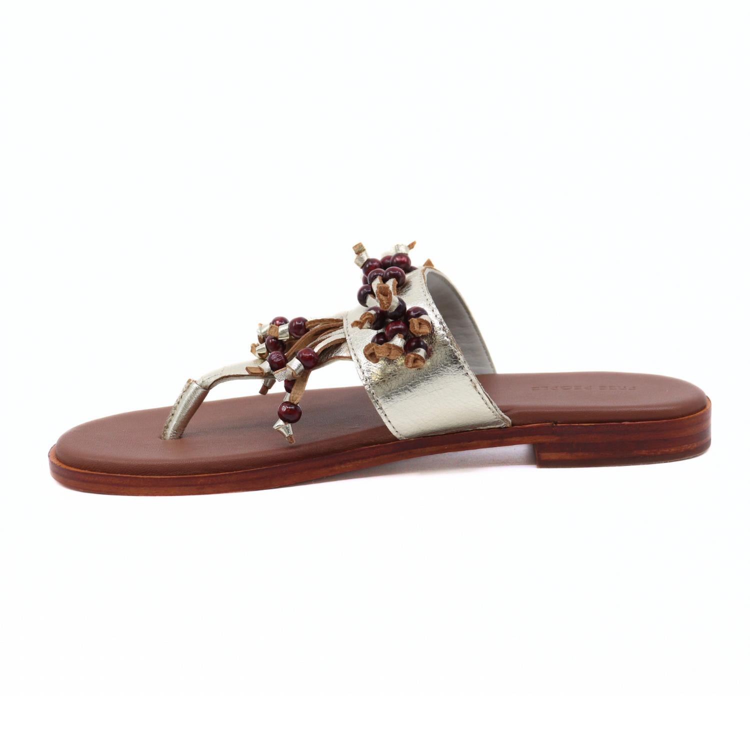 Women's Sadie Fringe Sandal In Gold Metallic Free People — фото 3