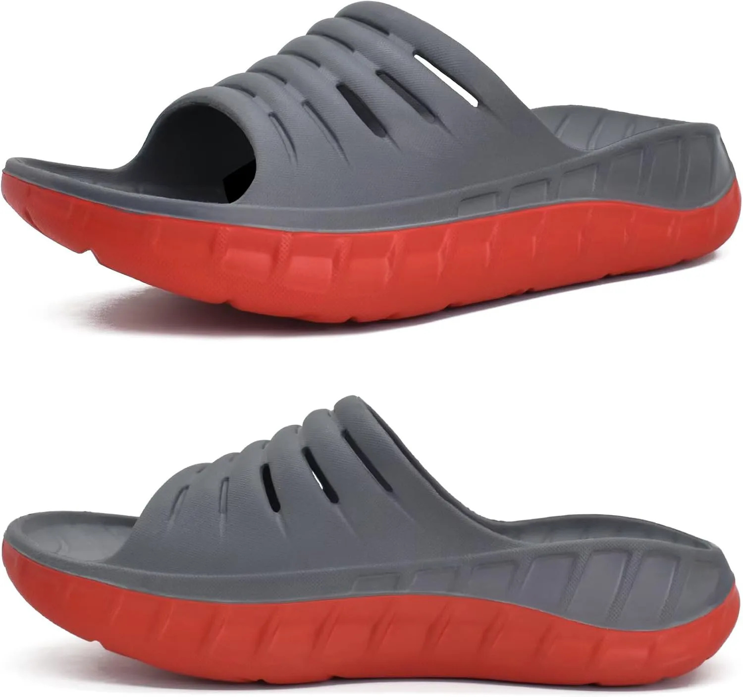 

Мужские ортопедические сандалии KuaiLu с поддержкой свода стопы, открытым носком и амортизацией, серо-красные