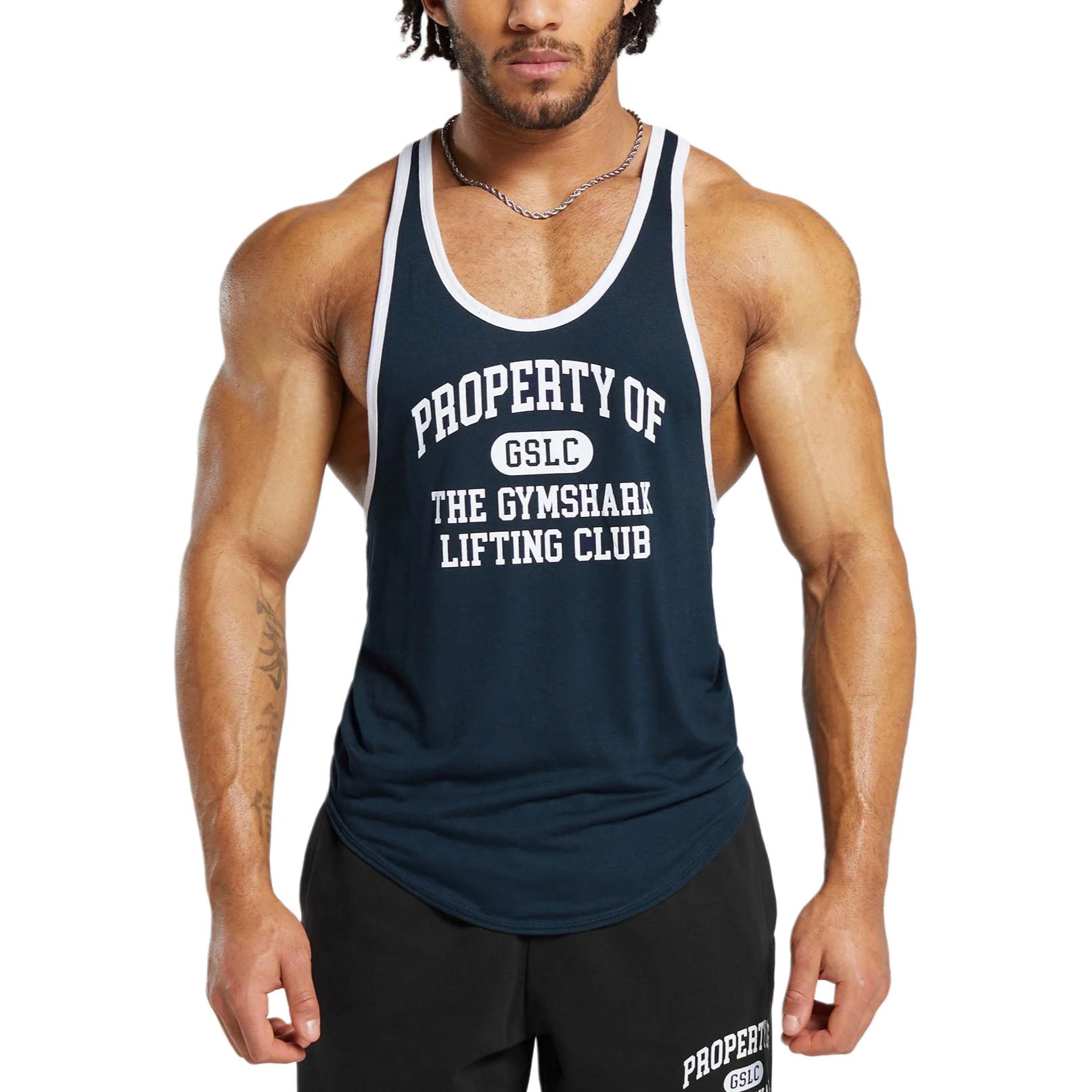 

GYMSHARK Мужская майка морского синего цвета Marine Blue