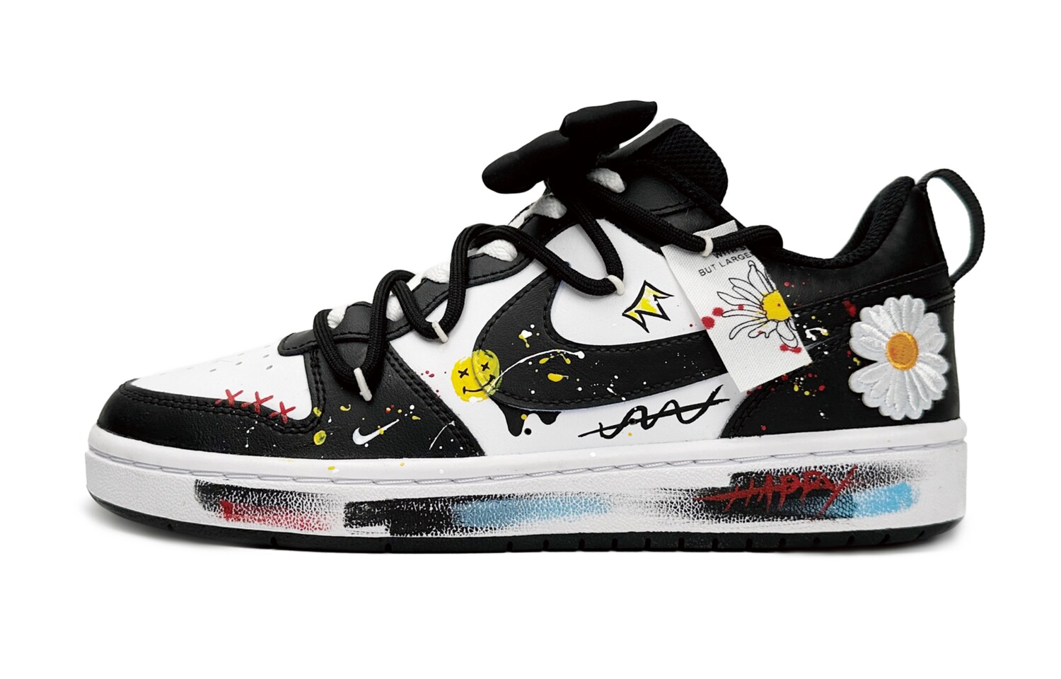 

Кроссовки Nike Court Borough Skateboard Shoes Women's Low-Top Black White, Черный, Кроссовки Nike Court Borough Skateboard Shoes Women's Low-Top Black White