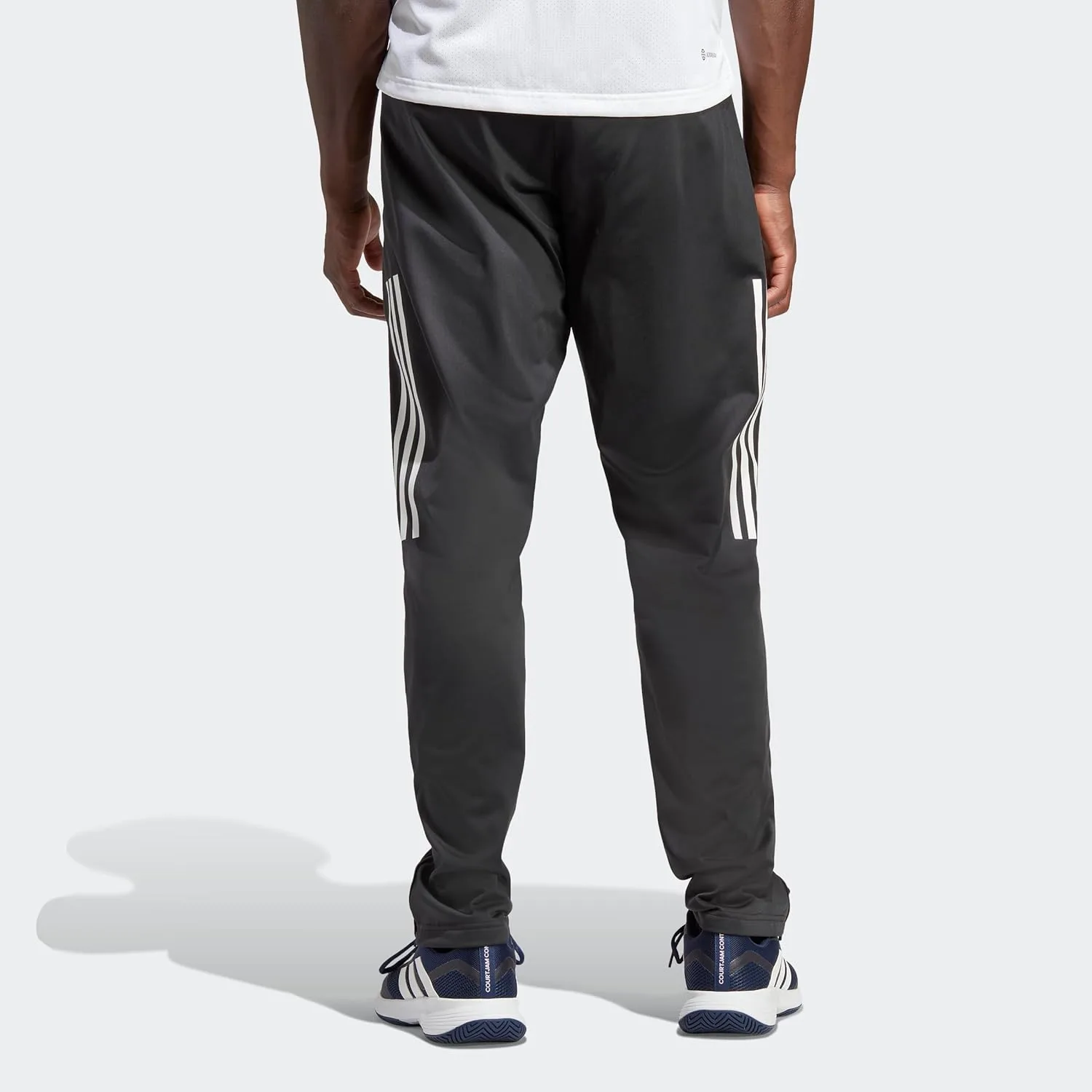 Мужские вязаные теннисные брюки Adidas с тремя полосками, черный — фото 4