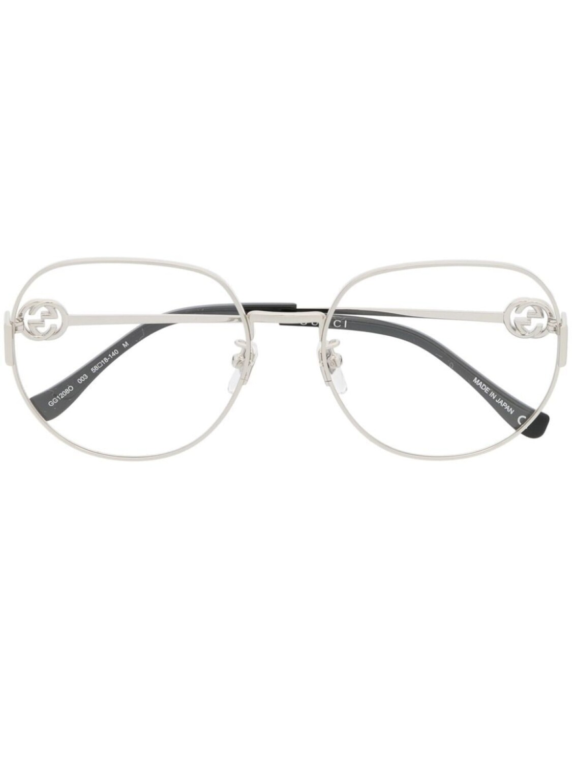 

Gucci Eyewear очки в массивной круглой оправе, серебристый