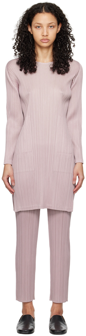 

Розовое мини-платье Monthly Colors Январь Pleats Please Issey Miyake, Розовый, Розовое мини-платье Monthly Colors Январь Pleats Please Issey Miyake